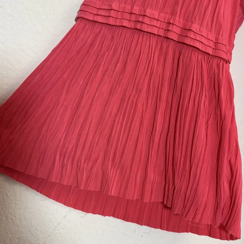 Chicos Flare Sleeve Blouse 16/3 crinkle, 3/4 sleeves, Dressy, Coral/Pink SPRING - Picture 3 of 8